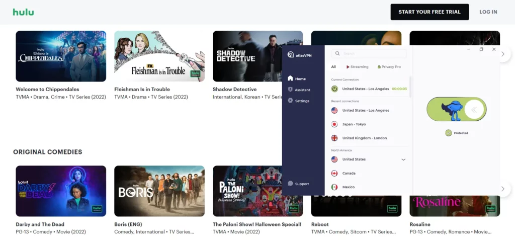 Watch Hulu in Malaysia with AtlasVPN