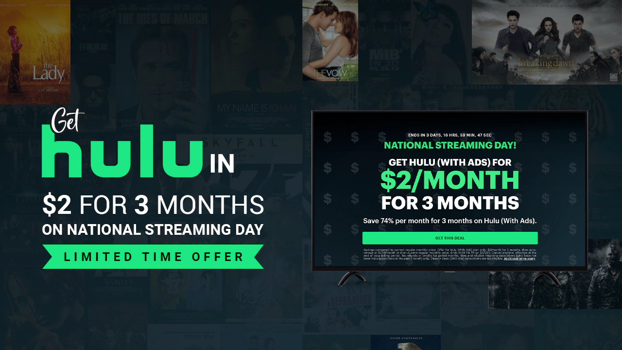 Get Hulu in 2 for 3 Months